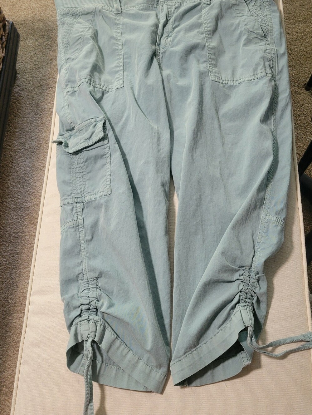 Sonoma Seafoam Green Ribbed Waist Capri Pants